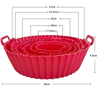 EZ Grab™ - Silicone Air Fryer Basket Liner (6 Pcs Multiple Size Pack)