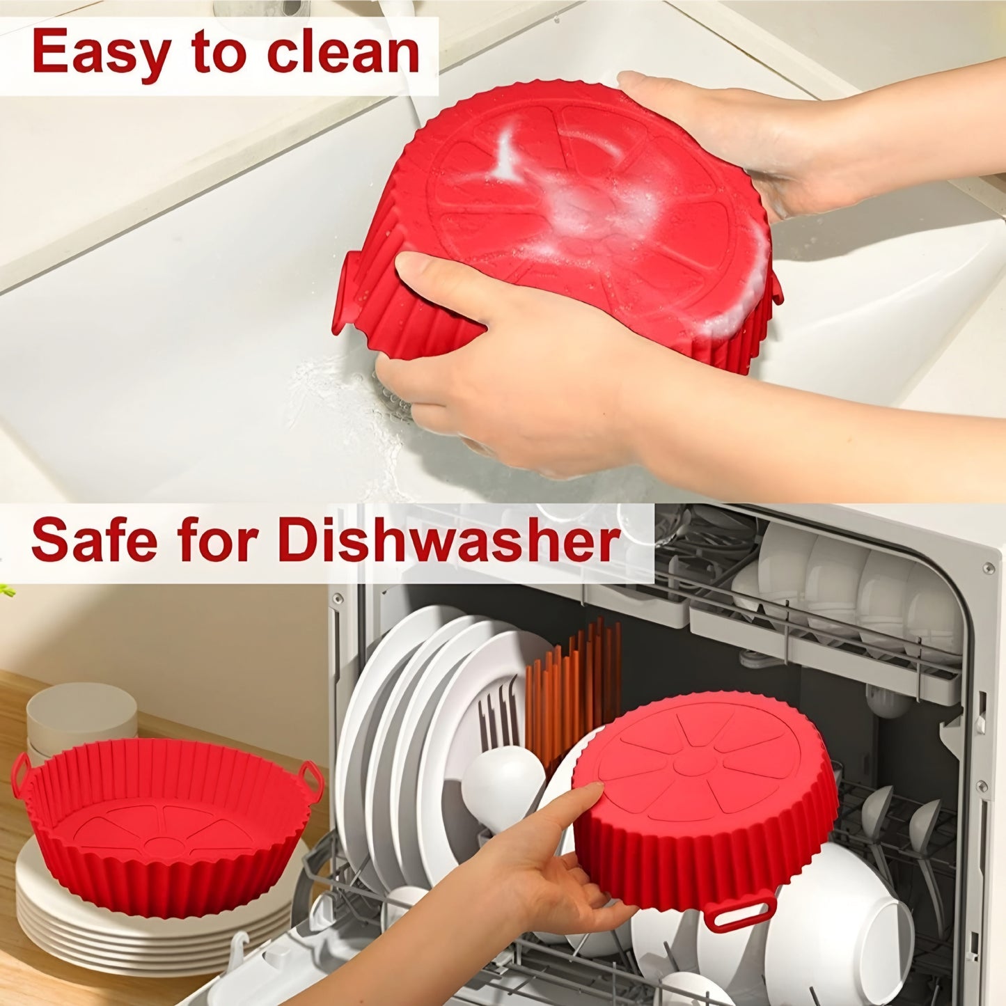 EZ Grab™ - Silicone Air Fryer Basket Liner (6 Pcs Multiple Size Pack)