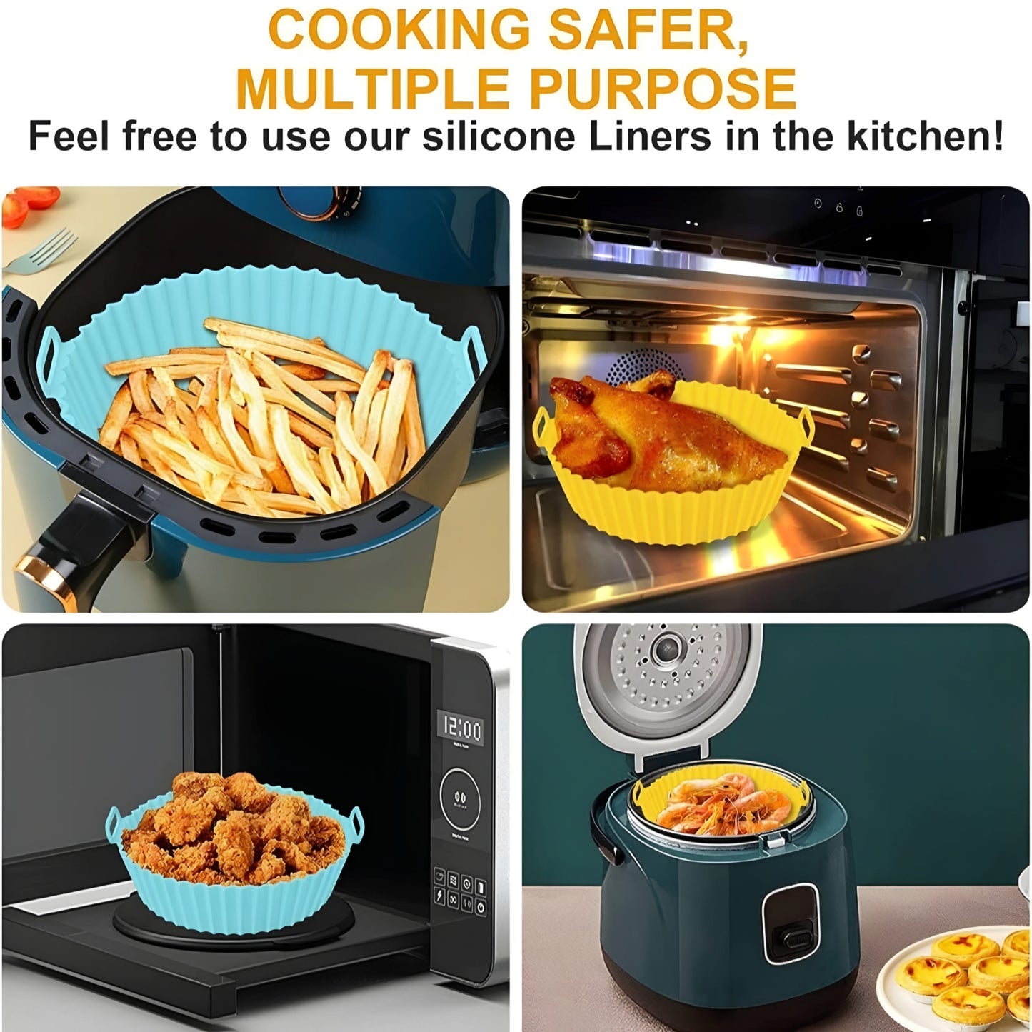 EZ Grab™ - Silicone Air Fryer Basket Liner (2 Pcs)