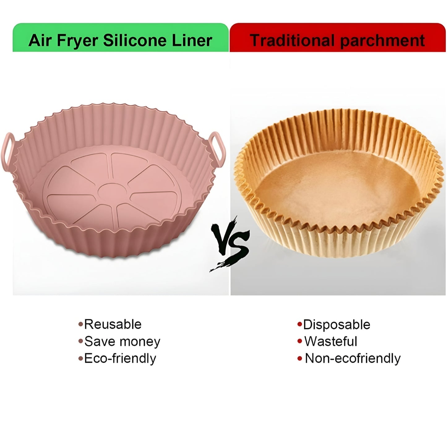 EZ Grab™ - Silicone Air Fryer Basket Liner (2 Pcs)