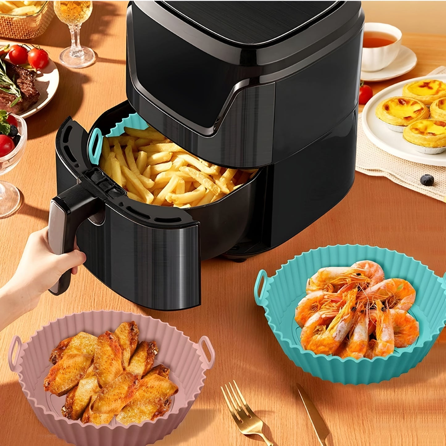EZ Grab™ - Silicone Air Fryer Basket Liner (2 Pcs)